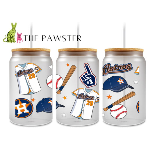 The Pawster Houston Astros Baseball Double-Sided UV DTF Cup Wrap – Sports Fan Design