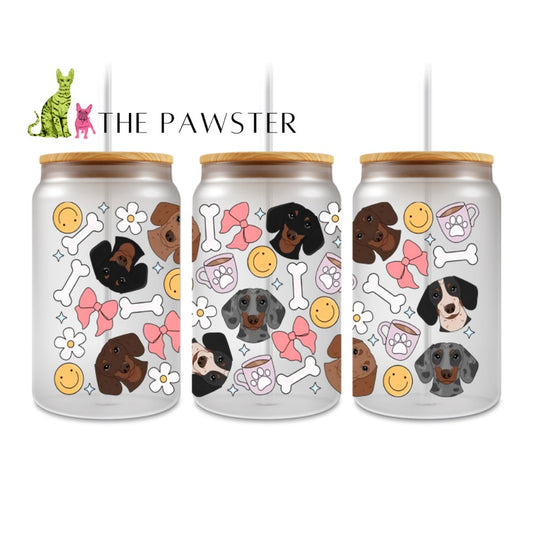 The Pawster Dachshund Dog Faces Double-Sided UV DTF Cup Wrap – Dog Mom Design