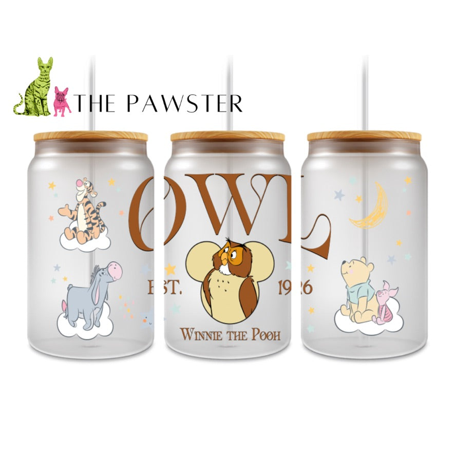 The Pawster Storybook Bear & Friends Double-Sided UV DTF Cup Wrap – Cute Character Design