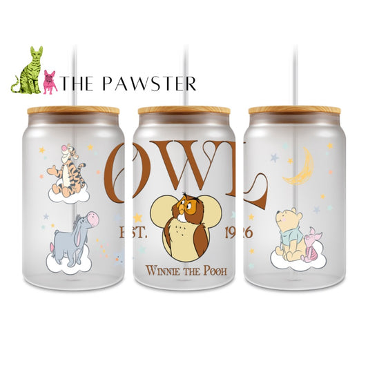 The Pawster Storybook Bear & Friends Double-Sided UV DTF Cup Wrap – Cute Character Design
