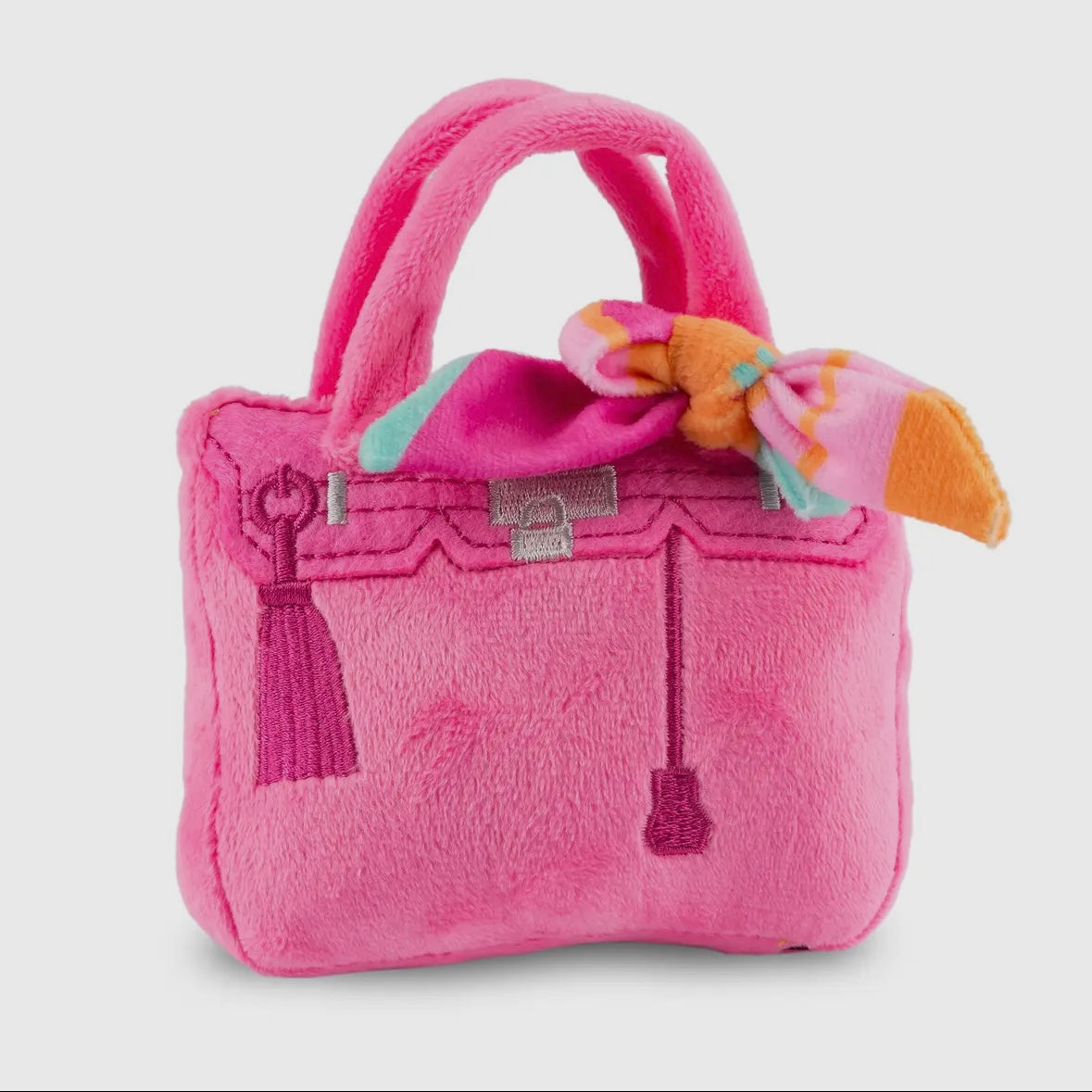 Barkin Pink Hairmess Bag Dog Toy