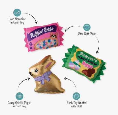 Eggstra Sweets Easter Plush Dog Toy Set