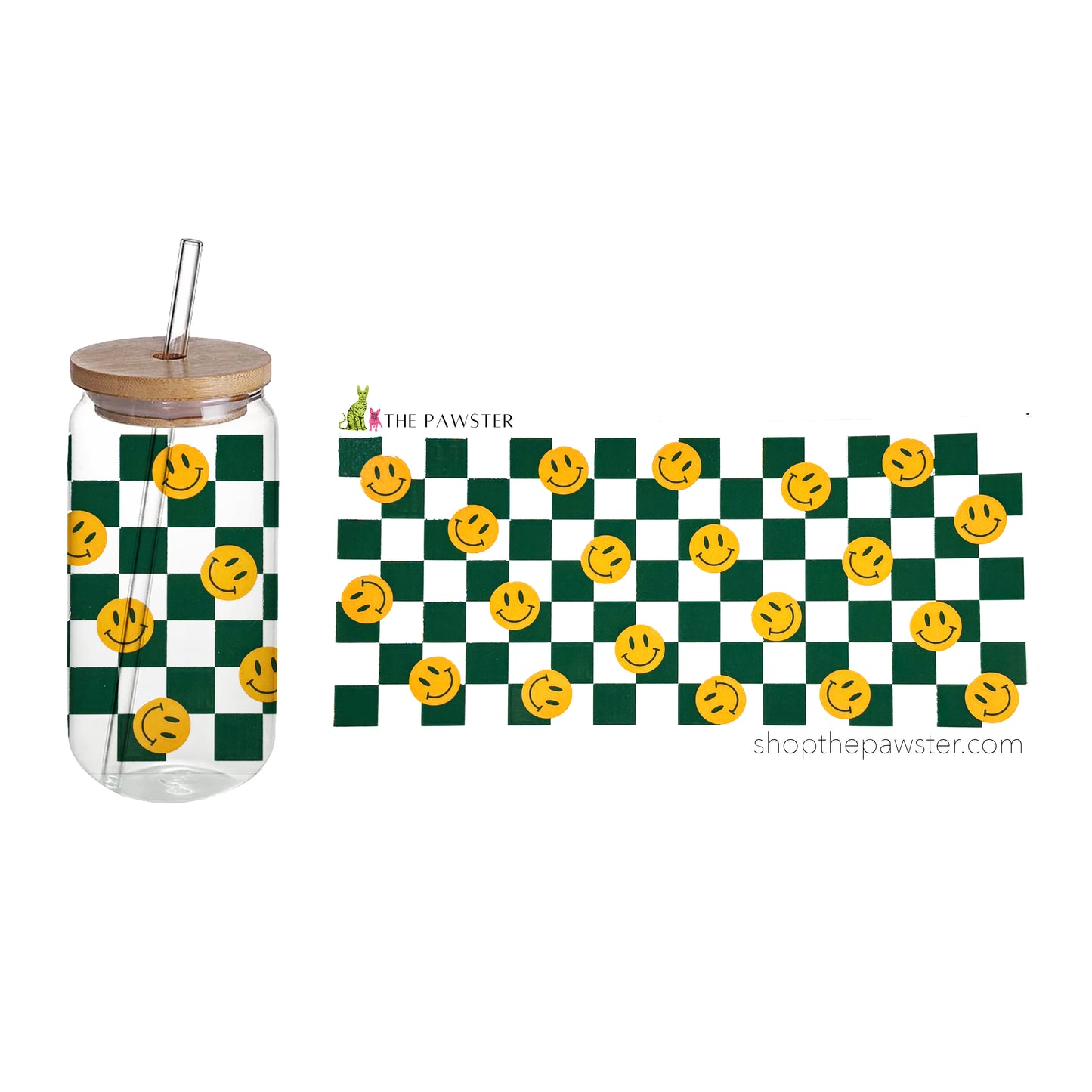 #21 Checkered Smiley 16oz Cup Wrap