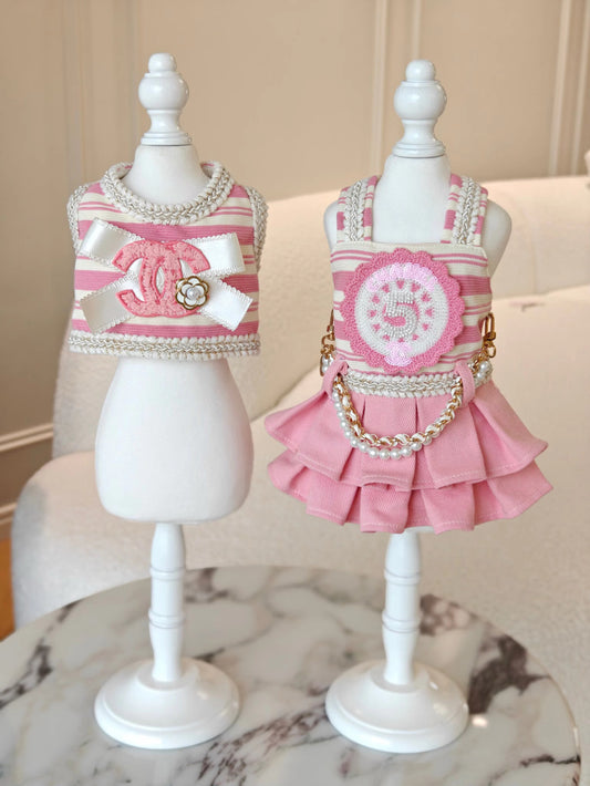 Pink Denim Darling 2-Piece Dress Set