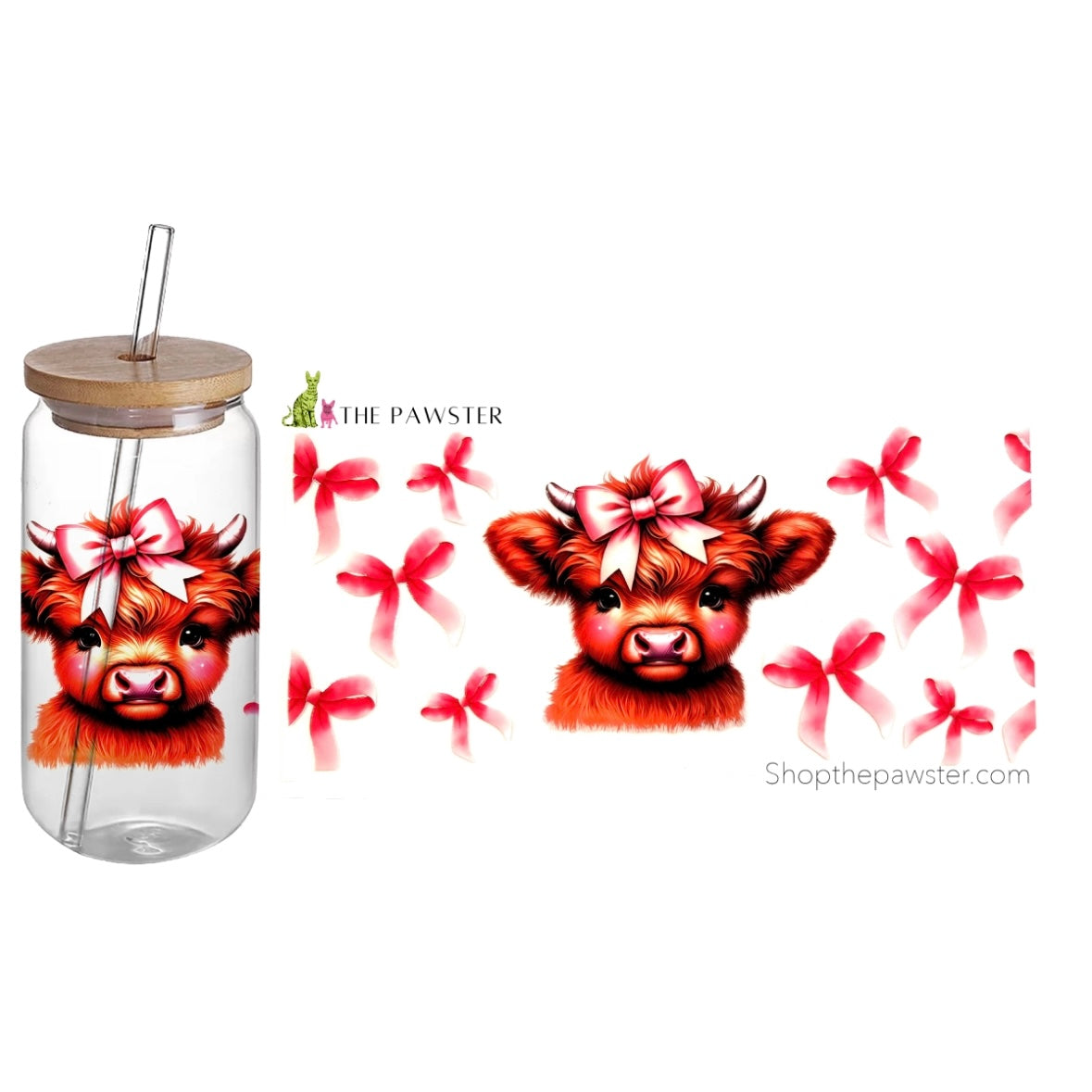 #28 Cow & Bows 16oz Cup Wrap