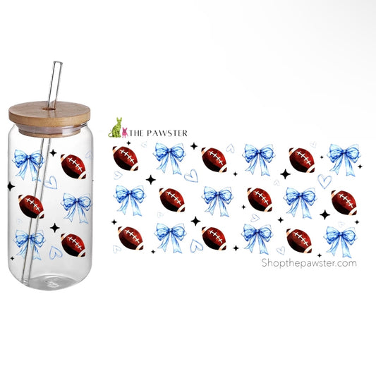 #50 Footballs & Bows 16oz Cup Wrap