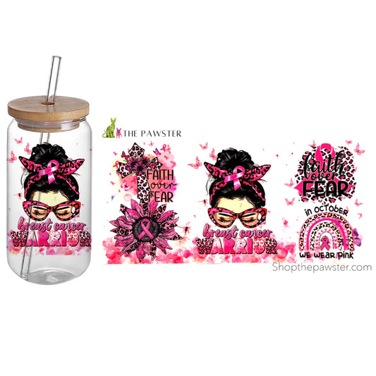 #15 Breast Cancer Warrior 16oz Cup Wrap