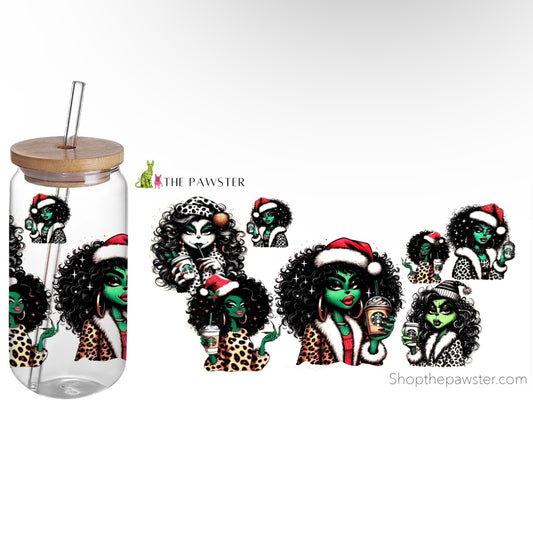 #25 Christmas Lady 16oz Cup Wrap