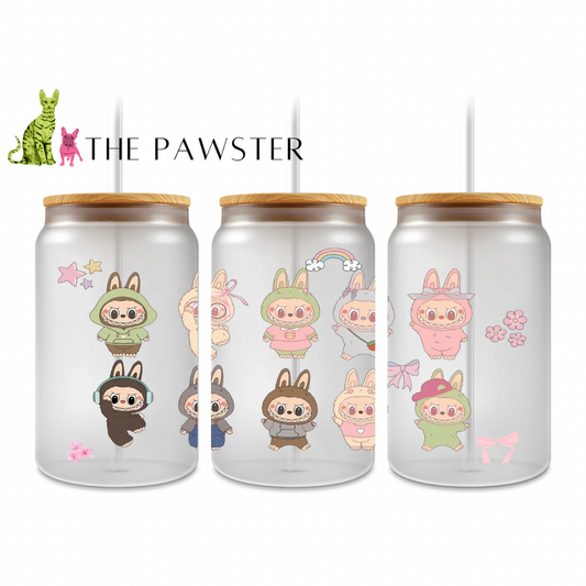 #345 Labubu Bunny Squad Cup Wrap – UV DTF Transfer