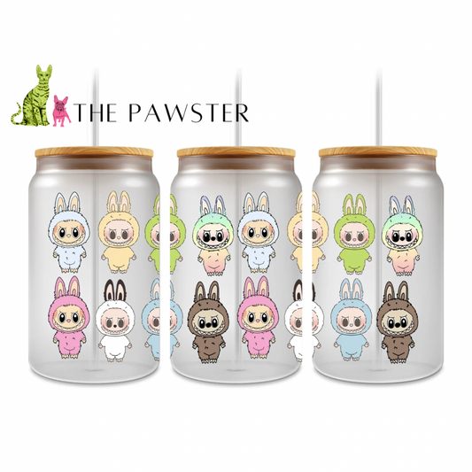 #346 Labubu Classic Bunny Lineup Cup Wrap – UV DTF Transfer