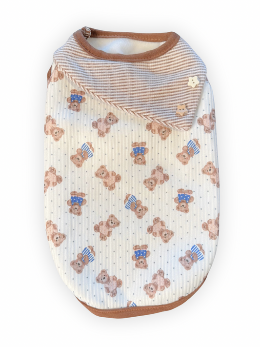 Toasty Teddy Tank – Dog Tank with Teddy Bear Print