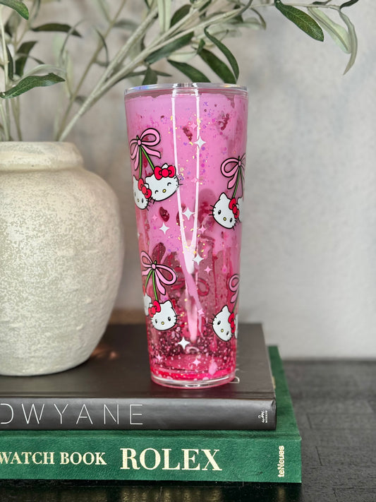 #319 Cherry Kitty Cup Wrap – Double-Sided UV DTF Transfer