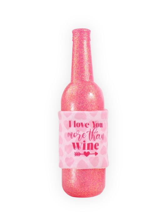 Valentine wine bottle plush squeaky dog toy