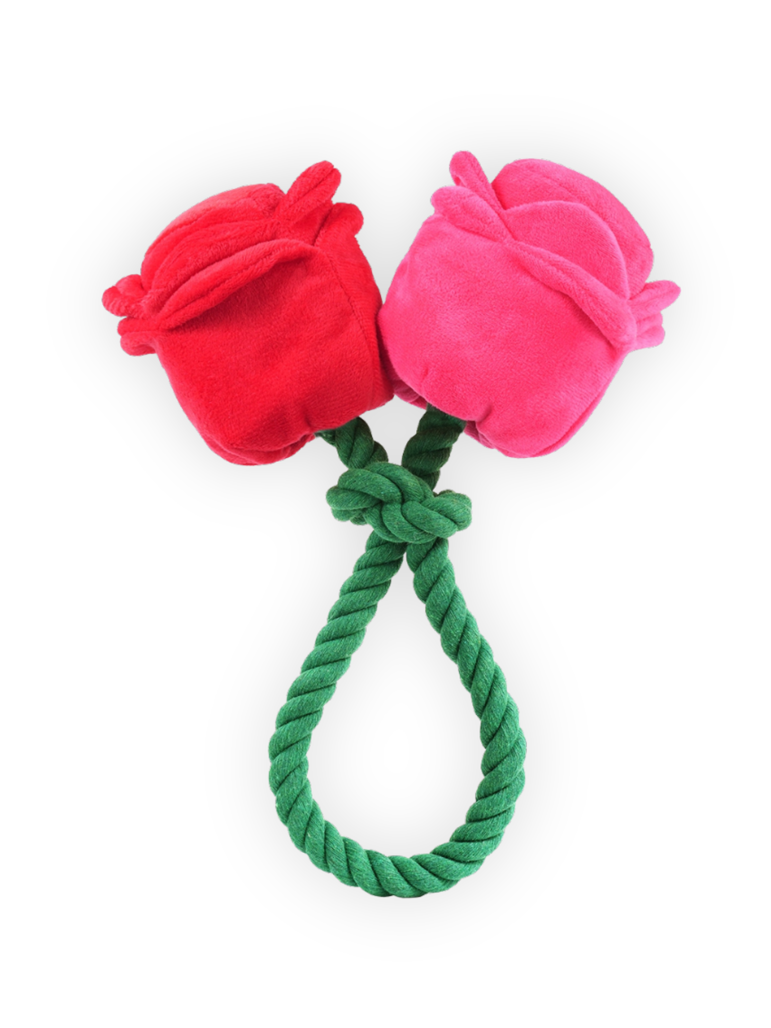 Valentine rose rope squeaky dog toy