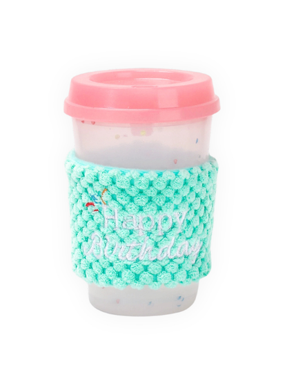 Pink Birthday Coffee Dog Toy