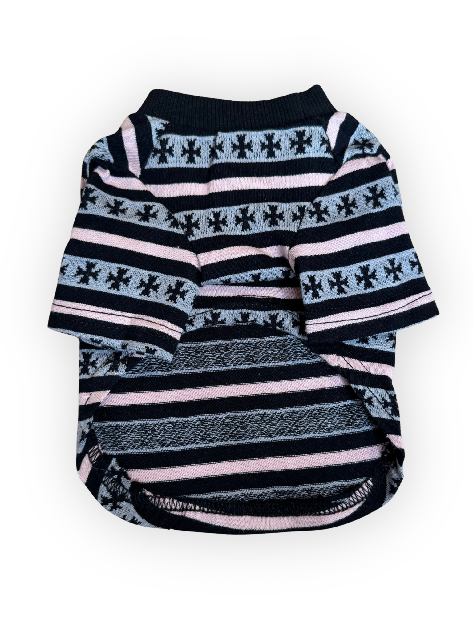 Paws of Hearts high-neck striped dog top—unisex stylish pet apparel