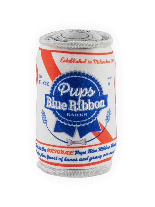 Haute Diggity Dog Pups Blue Ribbon plush dog toy with squeaker from The Pawster Rodeo Luxe collection