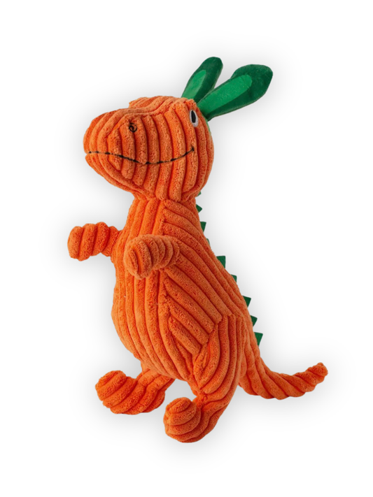 carrot dinosaur plush dog toy squeaky crinkle dog toy