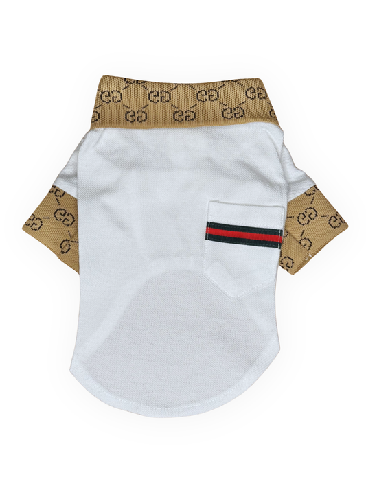 lux grrrci dog collar top white back view small dog structured collar shirt