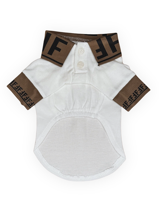 white dog polo shirt for small dogs