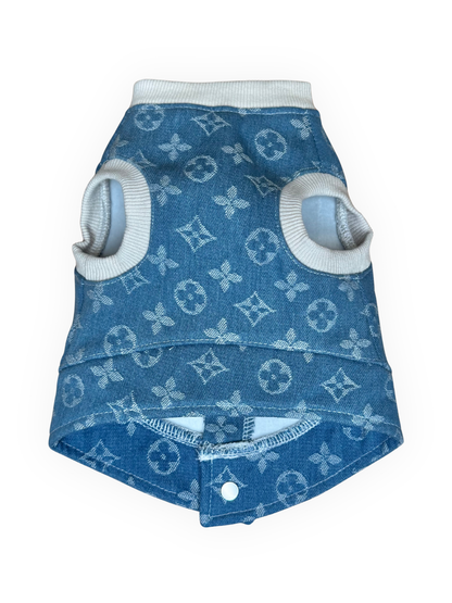 Bleu Denim Furry Vuiton Vest