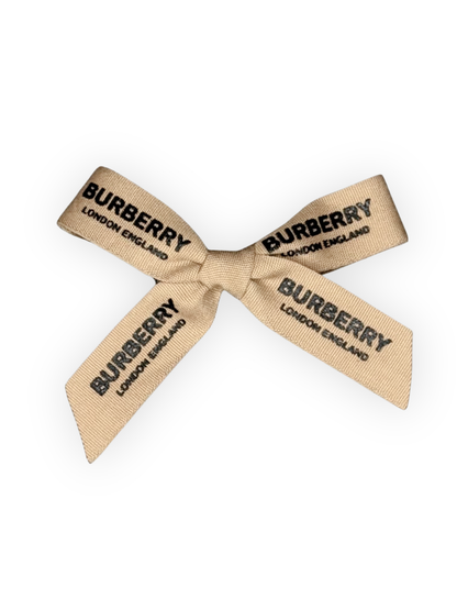 beige dog bow with alligator clip
