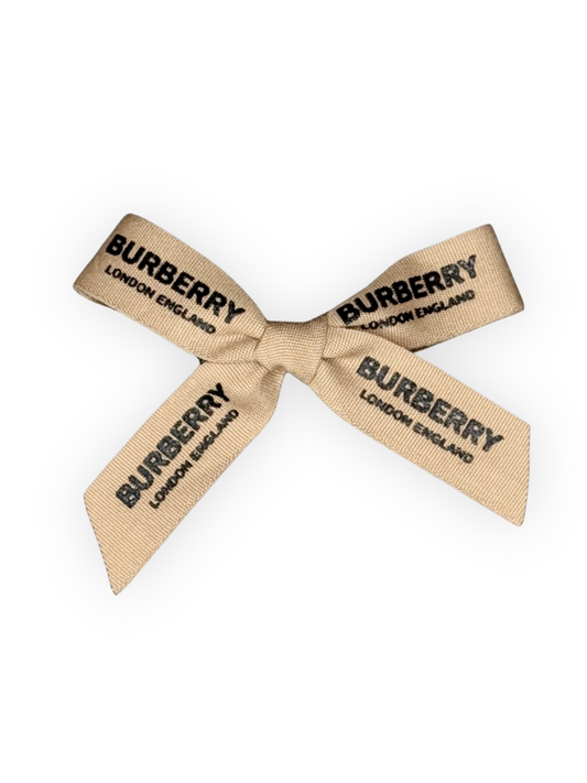 beige dog bow with alligator clip