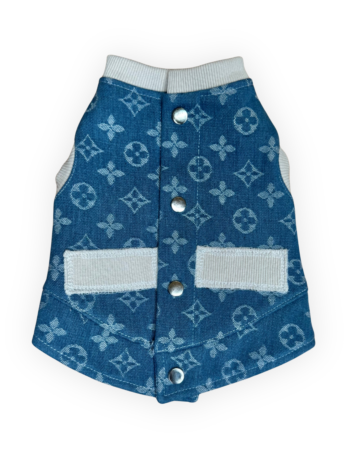 Bleu Denim Furry Vuiton Vest