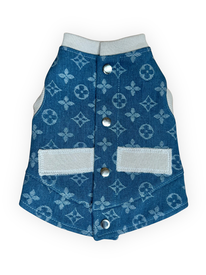 Bleu Denim Furry Vuiton Vest