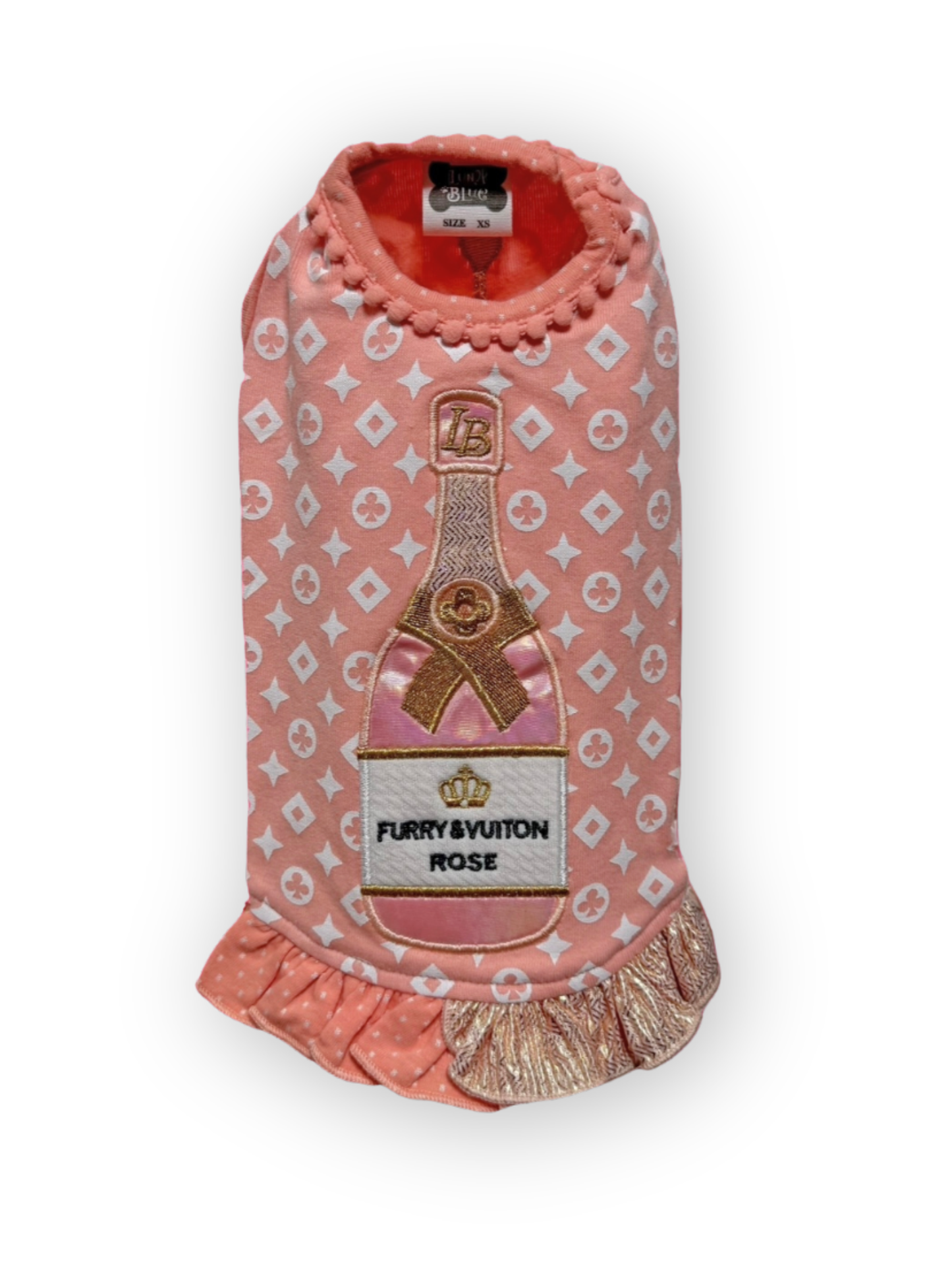 Furry Vuiton Bubbles Peaches N Cream Dress