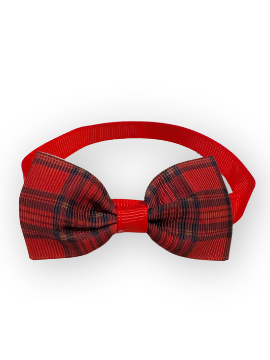 Park Avenue Plaid Bow Tie – Red
