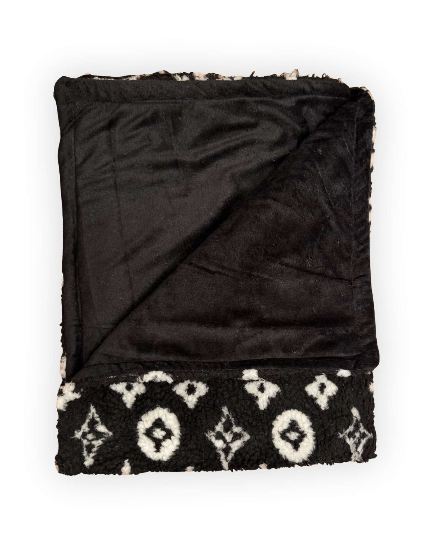 Furry Vuiton Sherpa Blanket