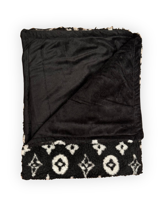 Furry Vuiton Sherpa Blanket