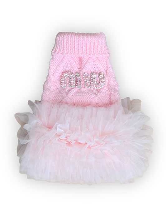 The Camille Cable Knit Dog Dress