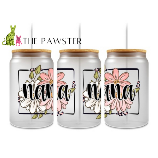 Nana floral UV DTF wrap with pink and white daisy flower design – The Pawster