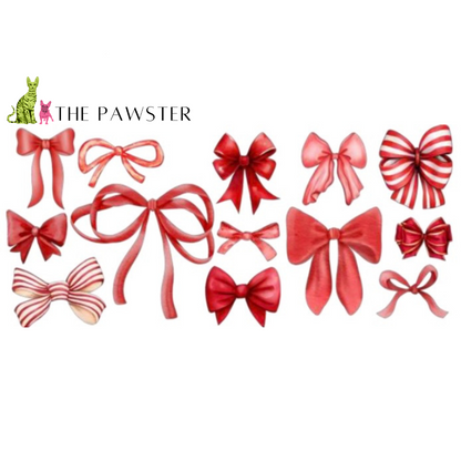 #267 Double Sided Red Bows 16oz Cup Wrap