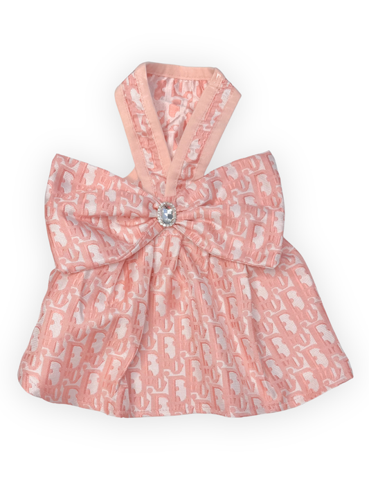 The Pawster Belle Amour Dress for Dogs – Back View in Pink