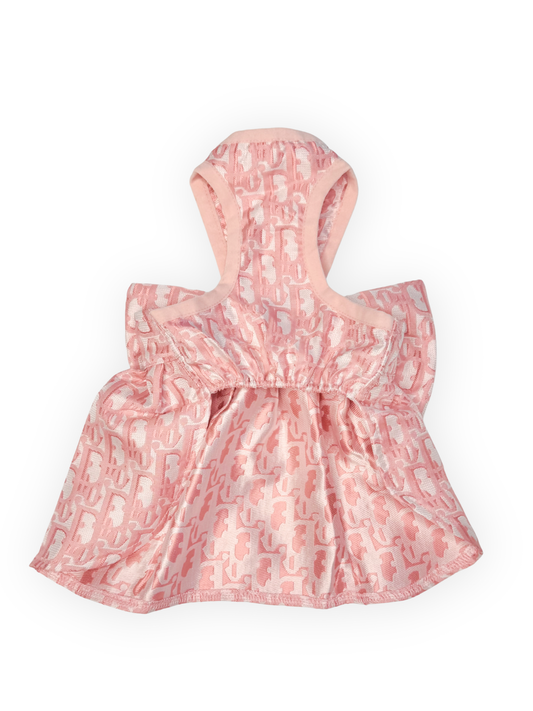 The Pawster Belle Amour Dress for Dogs – Front View with Oversized Bow & Gem