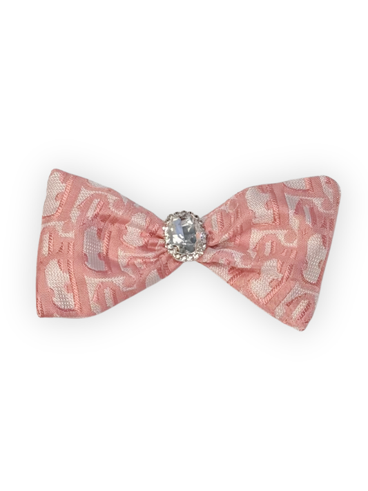 The Pawster Belle Amour Hair Bow for Dogs – Pink with Gem Accent