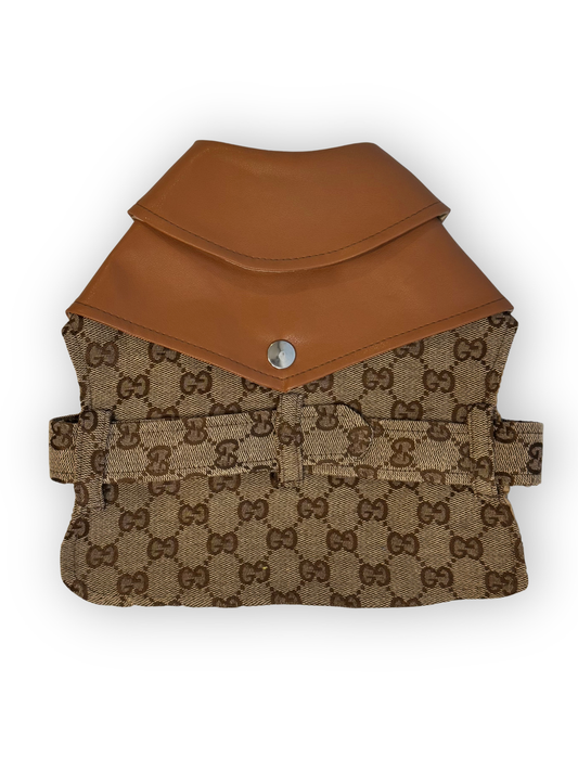 The Pawster Grrrci Trenchcoat for Dogs – Back View with Adjustable Belt