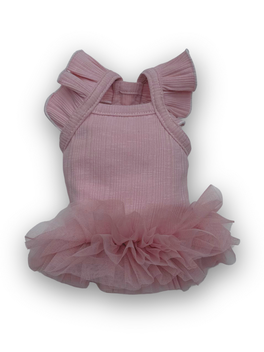 Back view of Pawster Tutu Much Cuteness Dog Dress in pink