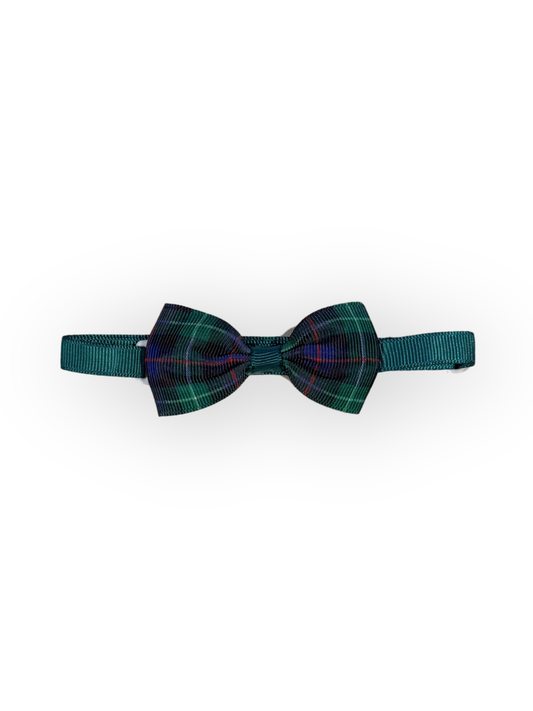 The Pawster Park Avenue Plaid Bow Tie in Green – adjustable dog bow tie, 3 inches wide x 1.5 inches tall