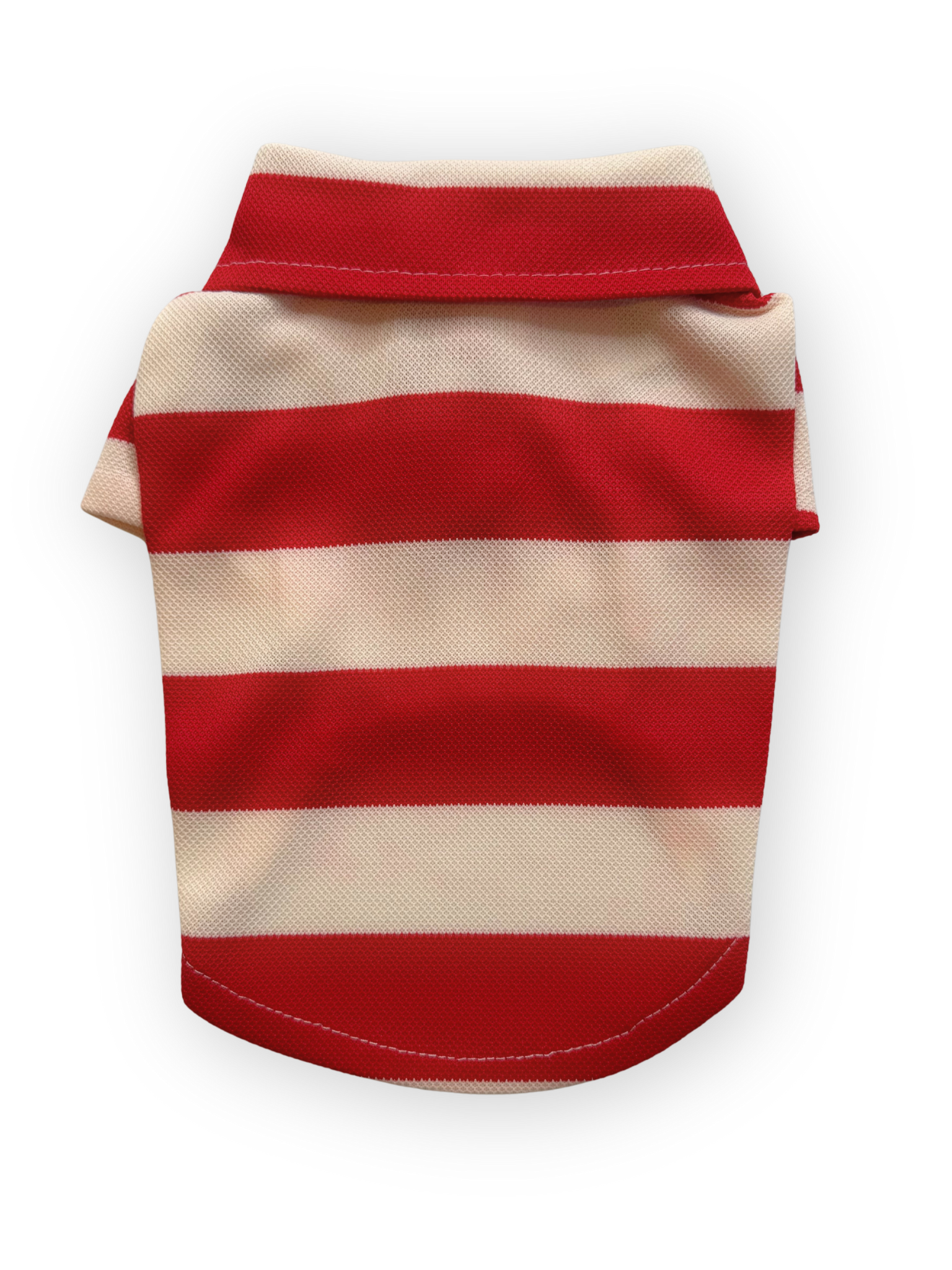 Red striped Country Club Polo Dog Top with snap buttons