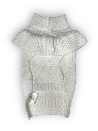 thepawster-lux-knit-ruffle-dog-sweater-cream-white