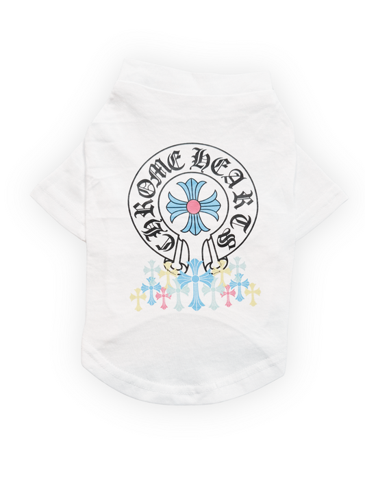 Back view of Paws of Hearts Tee, streetwear dog shirt with sleek fit