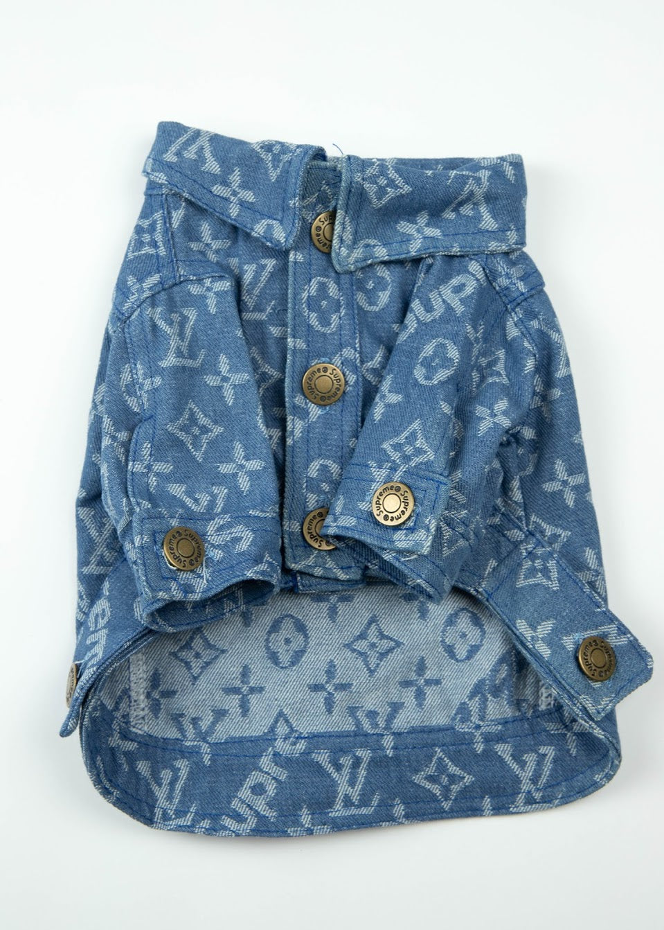 The Chewy Vuitton Denim Jacket for Dogs